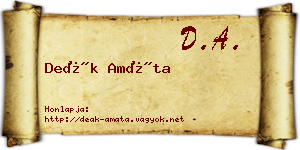 Deák Amáta névjegykártya