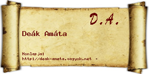 Deák Amáta névjegykártya